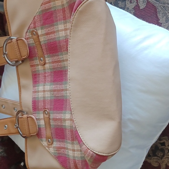 Vintage 80's Longaberger Homestead Shoulder Bag Purse Plaid Tan, 13x10x5 - Picture 4 of 7